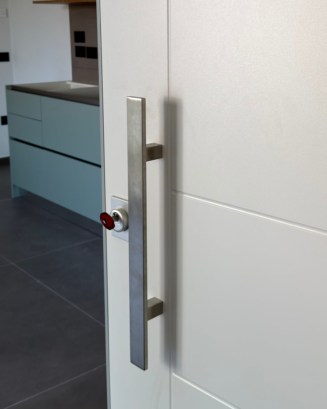 Maniglione porta interna bianca